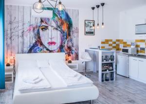 Kuchyň nebo kuchyňský kout v ubytování Jázmin Apartman