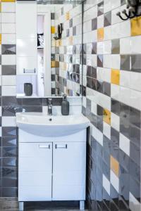 Kuchyň nebo kuchyňský kout v ubytování Jázmin Apartman
