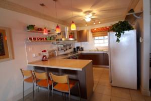 Beachfront Apartment in St. Lawrence Gap - Close To Your Every Need的厨房或小厨房