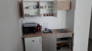 Kuchyň nebo kuchyňský kout v ubytování Lido riviera apartman