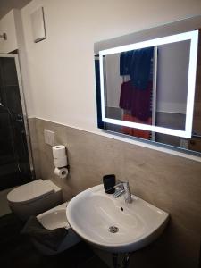 Garni - Hotel Am Burghuegel tesisinde bir banyo