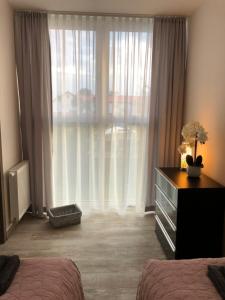 Posteľ alebo postele v izbe v ubytovaní Apartament LUX Green basen SPA Pięć Mórz Sianożęty
