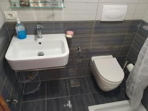 bagno con lavandino e servizi igienici di Guesthouse Shtini a Fshat