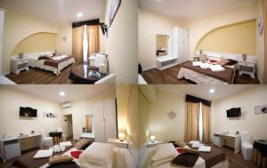 two pictures of a hotel room at Freedom Love B&B in Rome