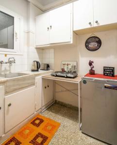 Virtuvė arba virtuvėlė apgyvendinimo įstaigoje Alexandras Metro Studio&200mbps