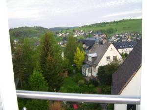 a view of a town from a window at Ferienhaus Julius in Willingen