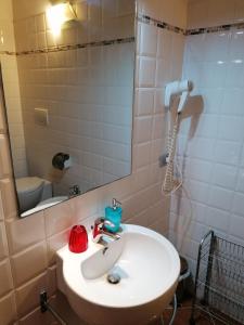 a bathroom with a sink and a mirror at Panorama di Siena in Siena