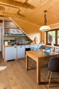 Η κουζίνα ή μικρή κουζίνα στο ŻŁOBINA Apartament