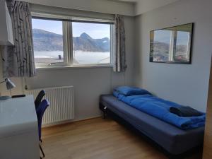 Nespecifikovaný výhled na hory nebo výhled na hory při pohledu z hostelu