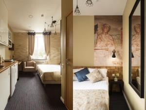Hotel Sofia tesisinde bir odada yatak veya yataklar