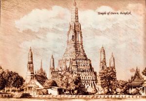 a drawing of a building with a tower at 43 Home in Bangkok Noi