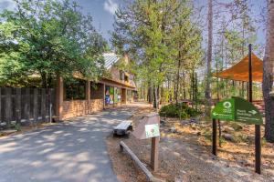 a building with a sign in front of it at 27 Circle Four Cabin in Sunriver