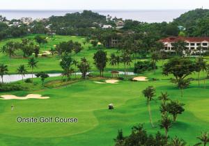 an overhead view of a golf course at a resort at Fairways and Bluewater Boracay in Boracay