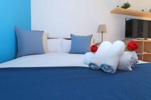 Posteľ alebo postele v izbe v ubytovaní Del parque flats estudio lagunillas