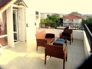 En balkong eller terrass på horizon süit pansiyon