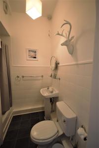 y baño con aseo y lavamanos. en Bright and Cosy West End Apartment, en Glasgow