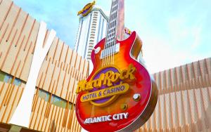 a sign that is on the side of a building at Hard Rock Hotel & Casino Atlantic City in Atlantic City