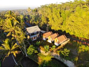 an aerial view of a house in a forest at Aryasuta Bungalow in Tetebatu
