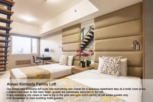 Cama o camas de una habitación en Hotel Kimberly Manila
