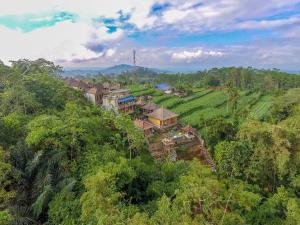 a village on the side of a hill with trees at Pondok Nyoman in Bedugul