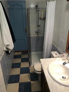 プラヤ・デ・サンティアゴにあるApartamento El Cascajoのバスルーム(洗面台、トイレ、シャワー付)
