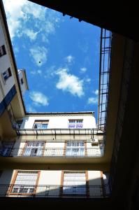 a view of the sky from the inside of a building at My Lovely Home In Budapest in Budapest