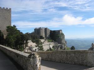 a castle on the top of a mountain at Hotel Edelweiss in Erice