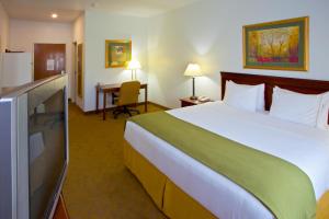 Tempat tidur dalam kamar di Holiday Inn Express Hotel & Suites Elkins, an IHG Hotel