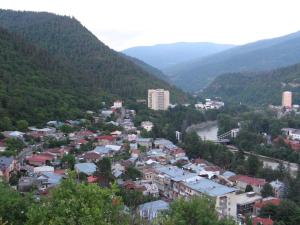 an aerial view of a town in the mountains at Dalko in Borjomi