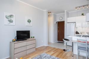 Televízia a/alebo spoločenská miestnosť v ubytovaní Apartments City Center by Noclegi Renters