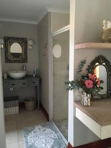 een badkamer met een wastafel en een spiegel bij The Courtyard at La Loggia in Nottingham Road