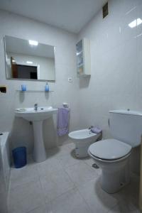 uma casa de banho branca com um WC e um lavatório em LOLA em Granada