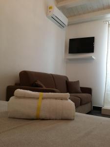 Televízia a/alebo spoločenská miestnosť v ubytovaní Casa Mireio