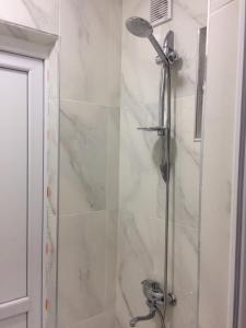 a shower in a bathroom with a glass door at Batumi Guesthouse 28a in Batumi +59 photos