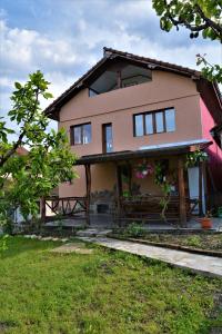 una casa con ventanas en un lateral en Pensiunea Sălaș, en Sălaşu de Sus