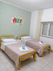 a room with two beds and a table in it at JO & NA in Lanciano