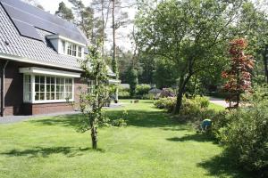 una casa con un pequeño árbol en el patio en Bed & Breakfast Op 't Leven, en Ermelo