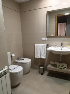 a bathroom with a toilet and a sink at APARTAMENTOS PORTA NOVA in Lugo