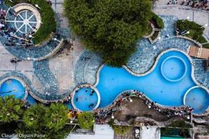 an overhead view of a pool at a resort at Luciana G in Río Ceballos
