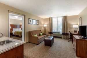Habitación de hotel con sofá y cama en Comfort Inn & Suites El Centro I-8, en El Centro