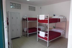 Bunk bed o mga bunk bed sa kuwarto sa Agorà Hostel