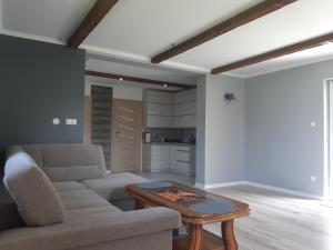 salon z kanapą i stołem w obiekcie Beskid - Świątkowa w mieście Świątkowa Mała