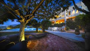 a house with a tree and a brick walkway at Luxury Villa Allure in Dhafnés