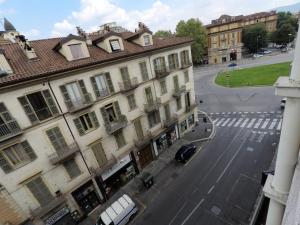 an aerial view of a city street with buildings at Irene's House in Turin