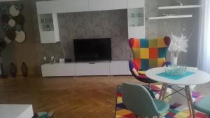 Televízia a/alebo spoločenská miestnosť v ubytovaní Apartment Jakubská 676
