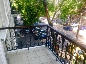 オデッサにあるLangeron Park Hotelの駐車場が見えるバルコニー