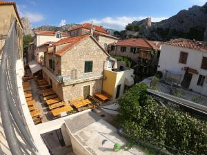 an aerial view of a city with buildings at Apartment 22 Omiš in Omiš