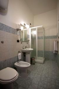 a bathroom with a toilet and a sink and a shower at Domus Appia 154 B&B in Rome