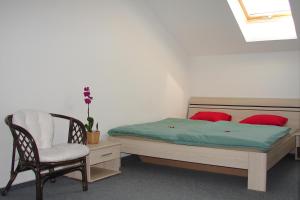 Tempat tidur dalam kamar di Ubytování v Brně