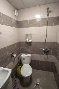 a bathroom with a toilet and a sink at Etobicoke -Стаи за гости in Etropole